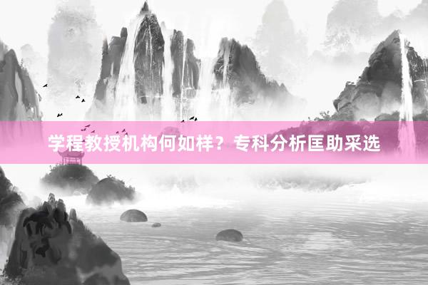 学程教授机构何如样？专科分析匡助采选